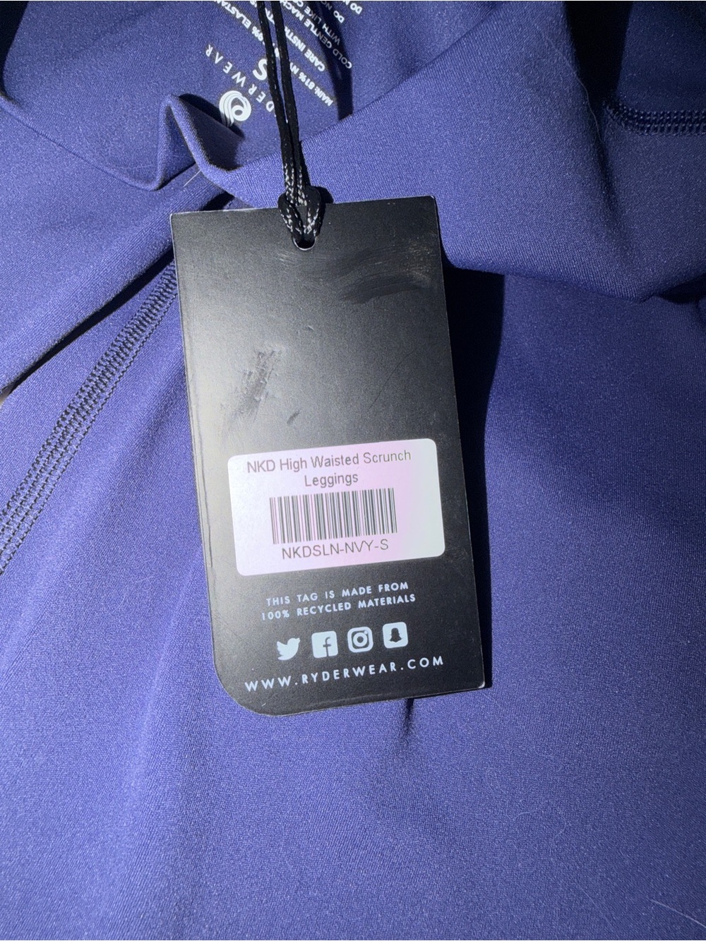 Ryderwear Navy High-Waist Scrunch Leggings - Picture 6 of 6